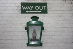 Way Out sign at the station