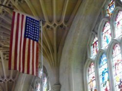 American flag in Bath Abbey Wallpaper