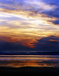 The sun going down on Caernarfon Bay
