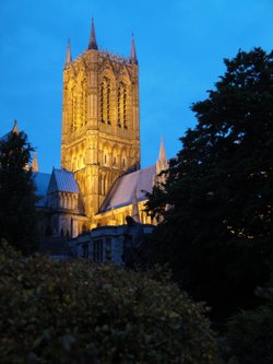 Lincoln Cathedral at night