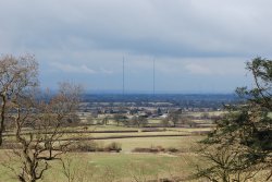View from Hanbury Woods showing the Droitwich towers Wallpaper