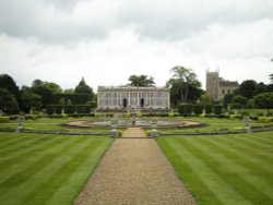 Belton House, Italian Garden with Orangery and Church Wallpaper