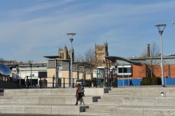 Bristol Cathedral looking from the Harbour Side Wallpaper