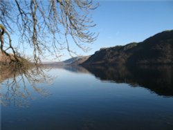 Ullswater winter afternoon nr Glencoyne Bay. Wallpaper