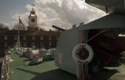The bow of HMS Cavalier