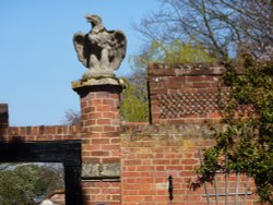 On a gate in the village Wallpaper