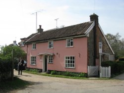 Pink houses opposite the Church