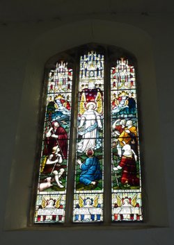 Stained Glass Window in the Church.