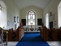 Church Interior, with boxed pews Wallpaper