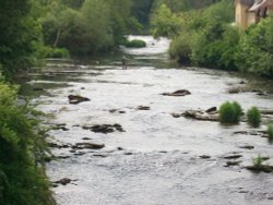 Fly fishing on the River Teme. Wallpaper