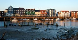 Harbour front in the evening Wallpaper