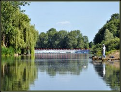 Lincomb Weir, another morning and another fisherman.