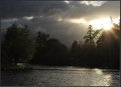 Sunrise on the River. Wallpaper