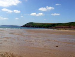 Manorbier view from the beach Wallpaper