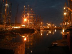Tall Ships night reflections Wallpaper