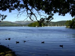 Windermere looking north on a summer afternoon. Wallpaper