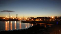 Docks channel at dusk Wallpaper