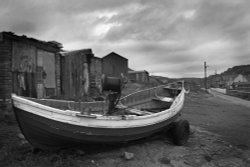 Fishing cobble and huts