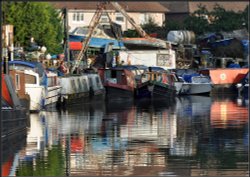 Multicoloured Boatyard. Wallpaper