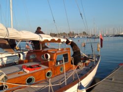 Boat on Lymington Quay Wallpaper
