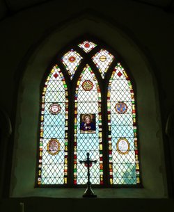 Stained Glass Window in the Church.