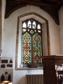 Stained Glass Window in the Church.