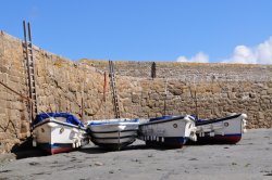 Boat's in the harbour at St. Michael's Mount Wallpaper