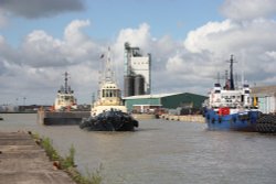 In Lowestoft Harbour