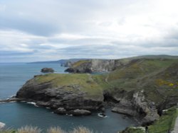 Cornish coastline from Tintagel Castle Wallpaper