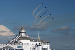 Red Arrows over the Pier! Wallpaper