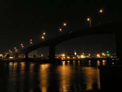 The Itchen toll bridge by night