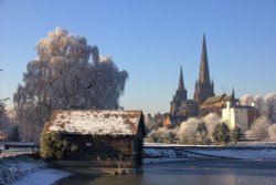 The Old Boathouse and Lichfield Cathedral Wallpaper