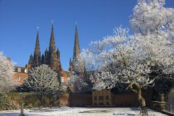 The Cathedral Spires from The Memorial Garden Wallpaper