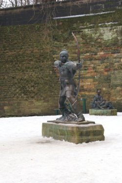 Robin Hood in the snow.
