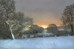 Stour Valley Winter, Shillingstone. Wallpaper