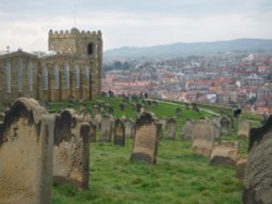 Whitby town from the Churchyard Wallpaper