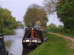 Moored Narrowboats