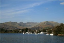 Waterhead and the Fairfield Horseshoe, seen from Windermere. Wallpaper