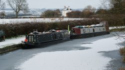 Barges In the Snow Wallpaper