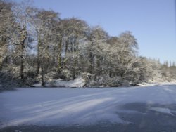 A frozen Lymm dam