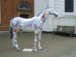 Painted Horses in and around the town of Newmarket Wallpaper
