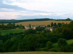 Twilight view of Snowshill from Sheepscombe. Wallpaper