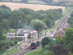 Corfe Station from the Castle