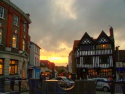 Sundown on Bridge Street Wallpaper