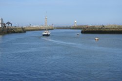 Leaving Whitby Harbour Wallpaper
