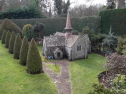 Model of St Blasius Church. Godshill Model Village. Wallpaper