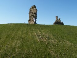 Sandal Castle wall remains