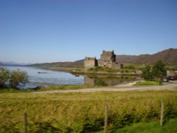 Loch Duich and Eilean Donan Castle from the A87 Wallpaper