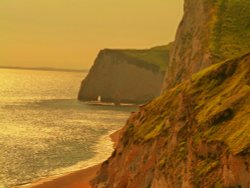 Sunset on the Dorset coastline Wallpaper