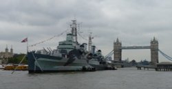 HMS Belfast in Jubilee bunting Wallpaper